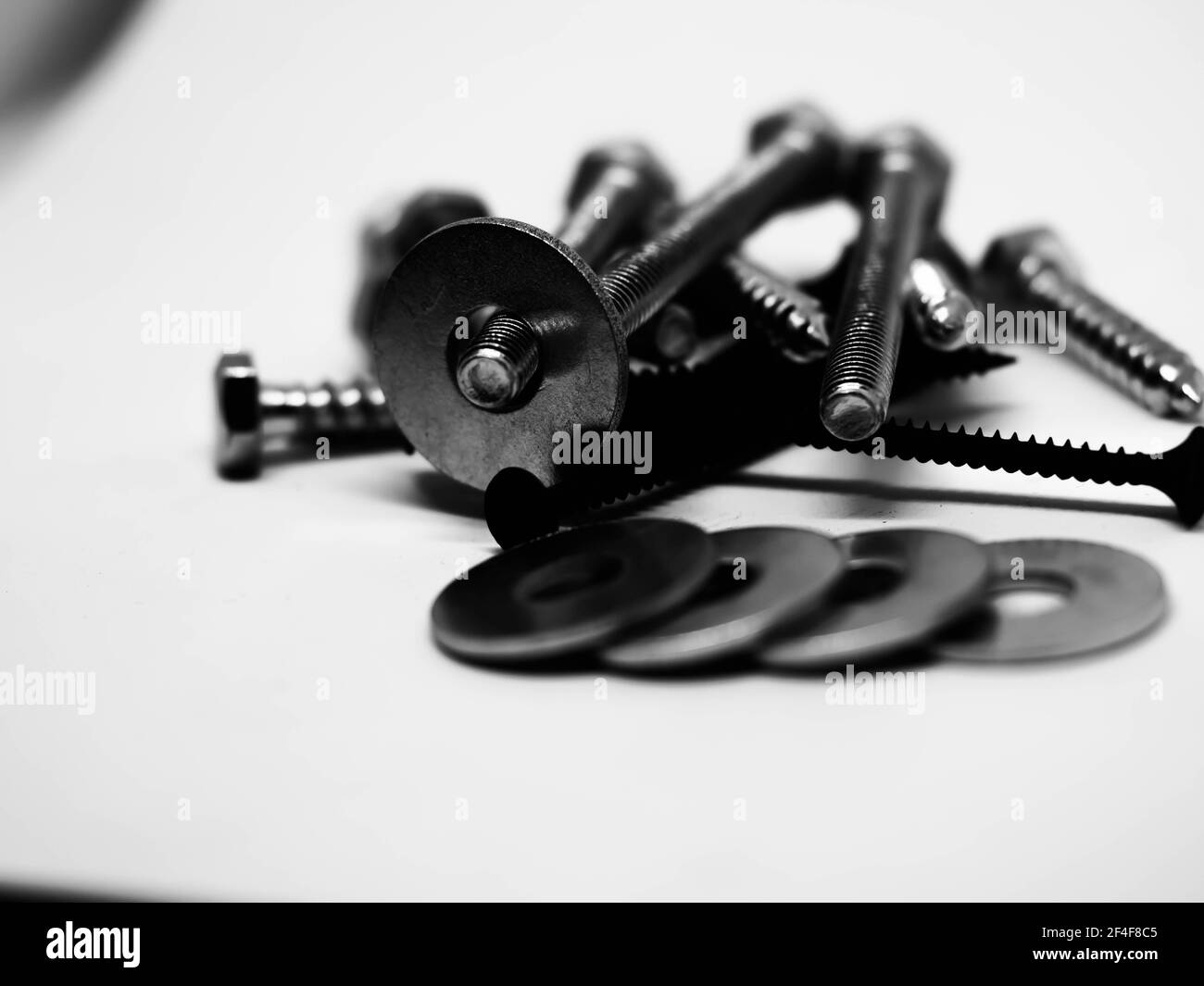 Screw and nuts. Industrial object. Stock Photo