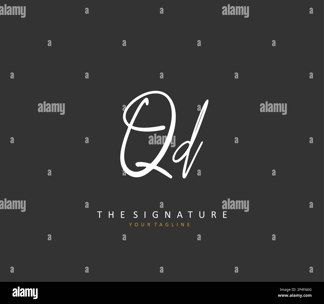 QD Initial letter handwriting and signature logo. A concept handwriting ...