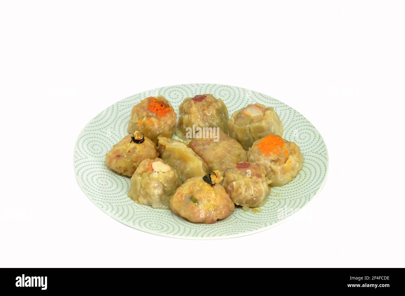 Delicious dim sum appetizer and complementary on plate Stock Photo