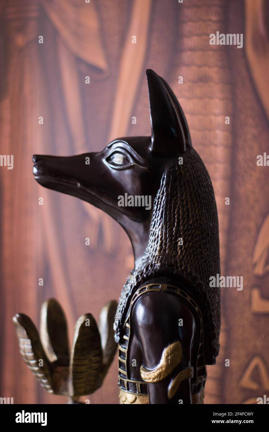 Statue of Mythology Jackal Anubis Stock Photo - Image of life