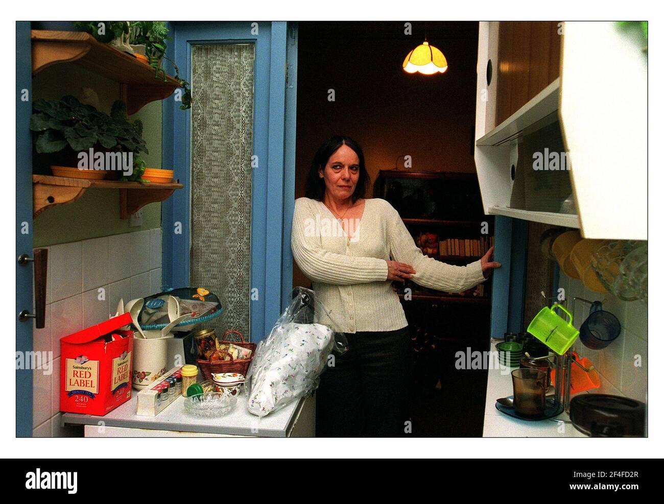 Sylvia Smith  author in her front room in Leytonstone March 2001 Stock Photo