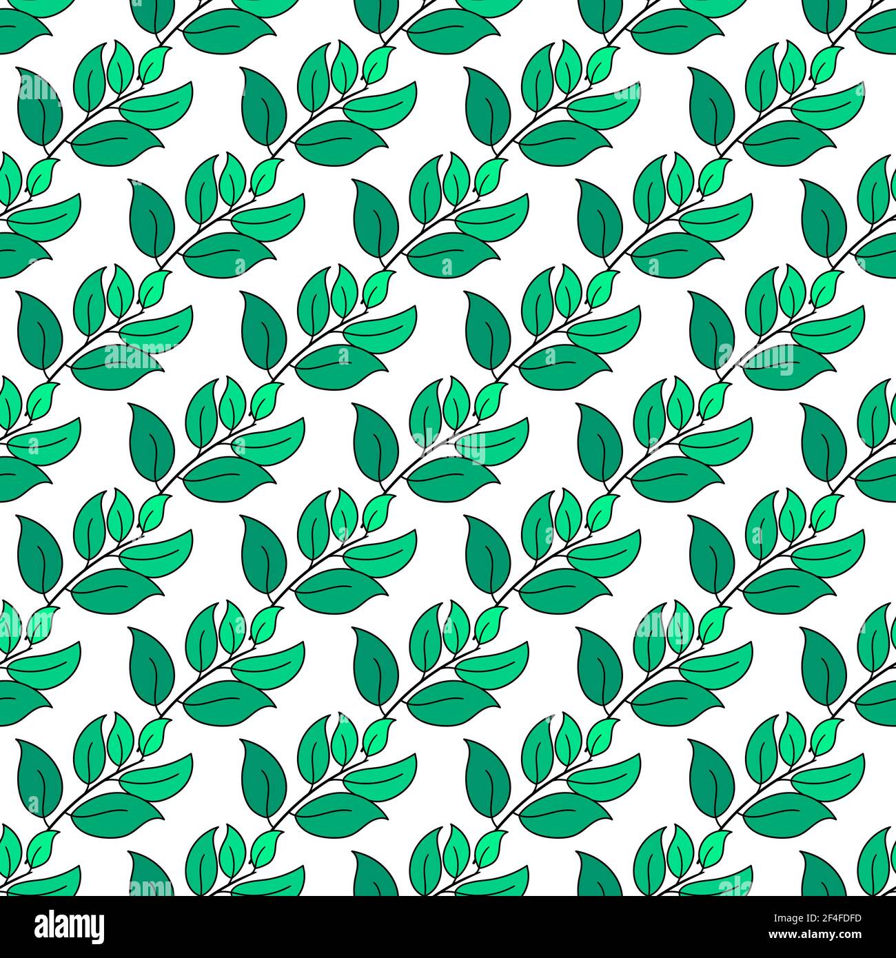 leaves foliage pattern background print Stock Vector
