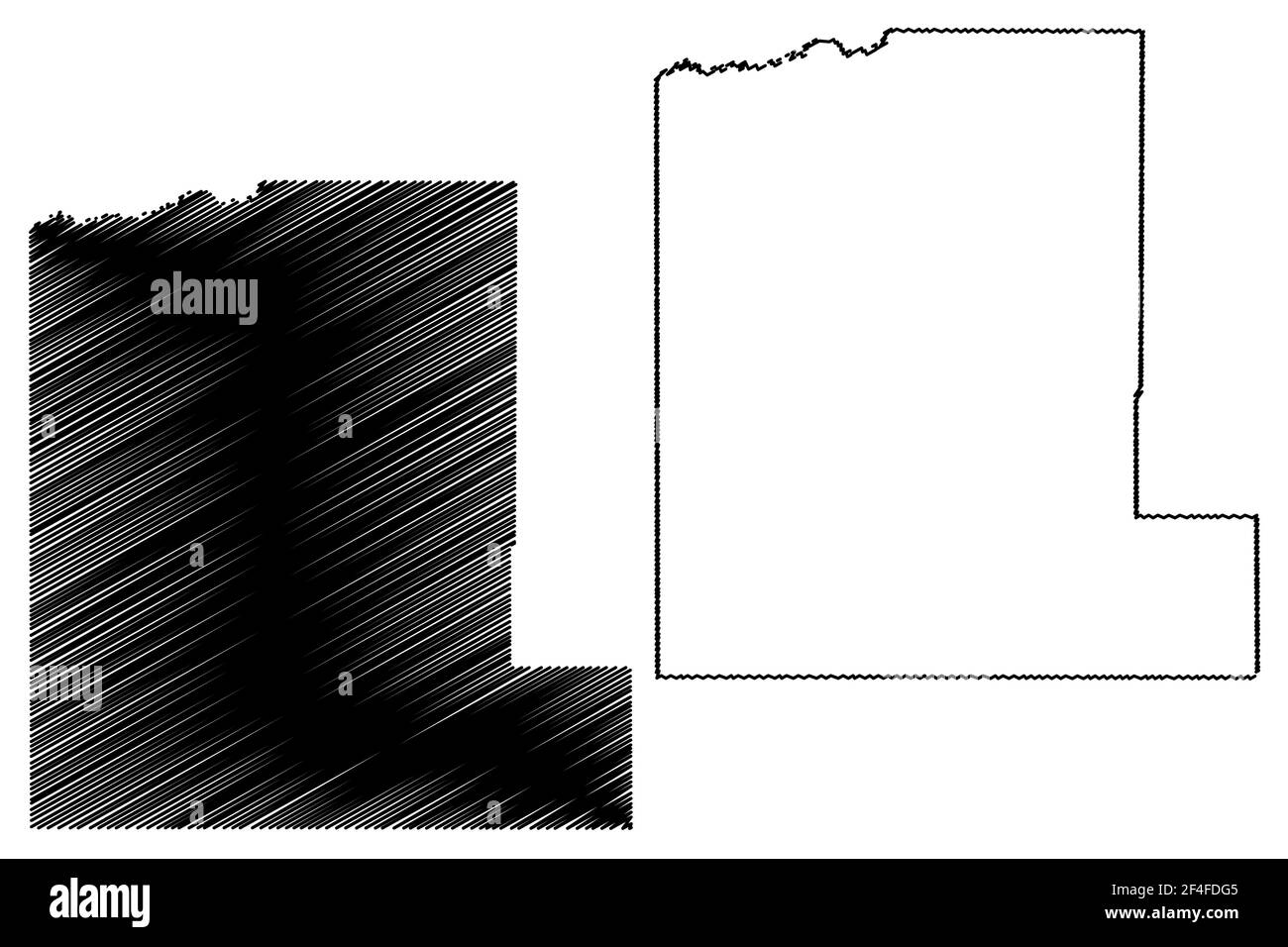 Lawrence County, State of South Dakota (U.S. county, United States of America, USA, U.S., US) map vector illustration, scribble sketch Lawrence map Stock Vector