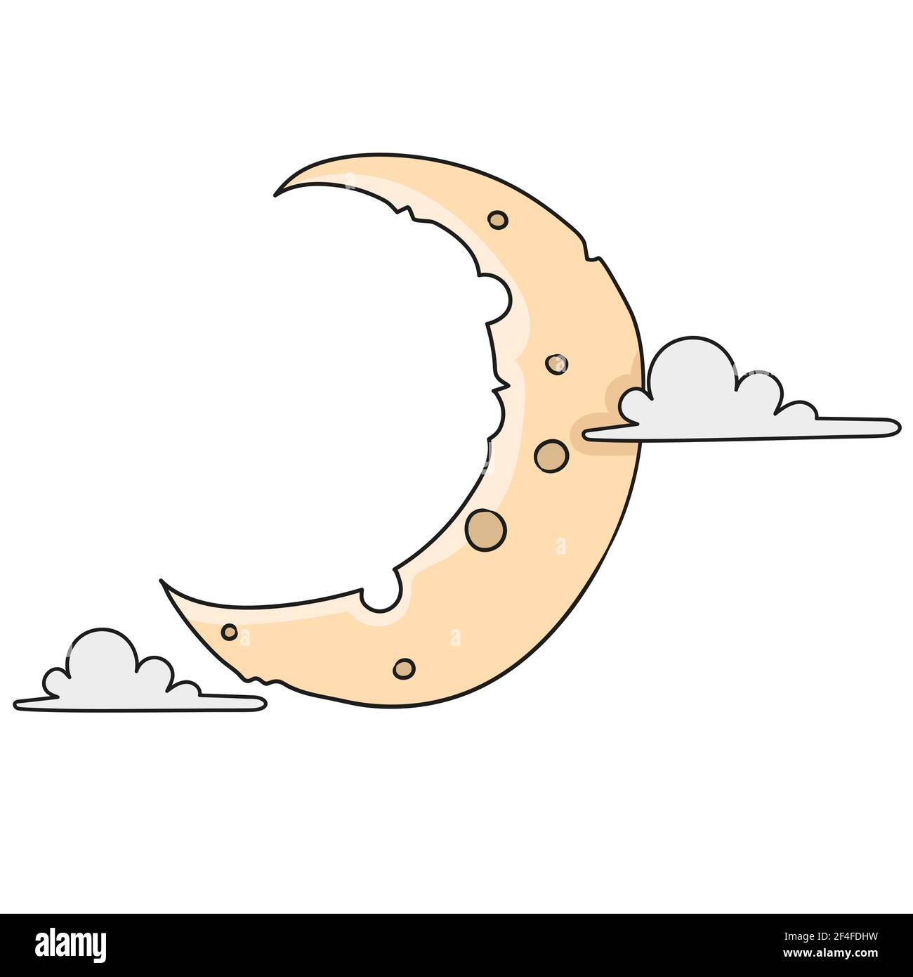 Crescent moon icon, cartoon style Stock Vector Image & Art - Alamy