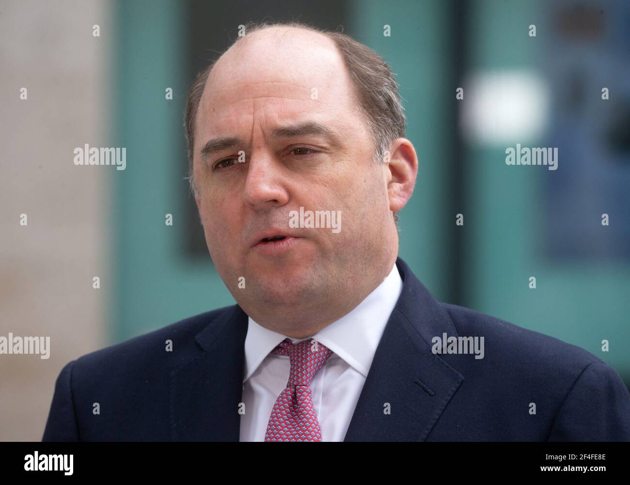 London, UK. 21st Mar, 2021. Ben Wallace, Defence Secretary, at the BBC Studios to appear on 'The Andrew Marr Show'. Credit: Karl Black/Alamy Live News Stock Photo