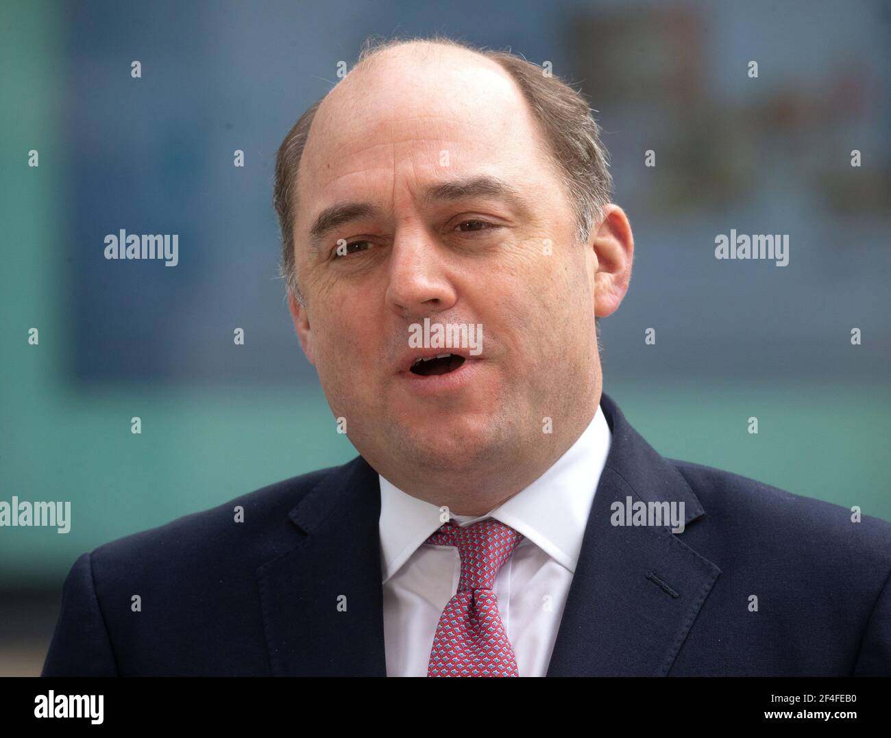 London, UK. 21st Mar, 2021. Ben Wallace, Defence Secretary, at the BBC Studios to appear on 'The Andrew Marr Show'. Credit: Karl Black/Alamy Live News Stock Photo