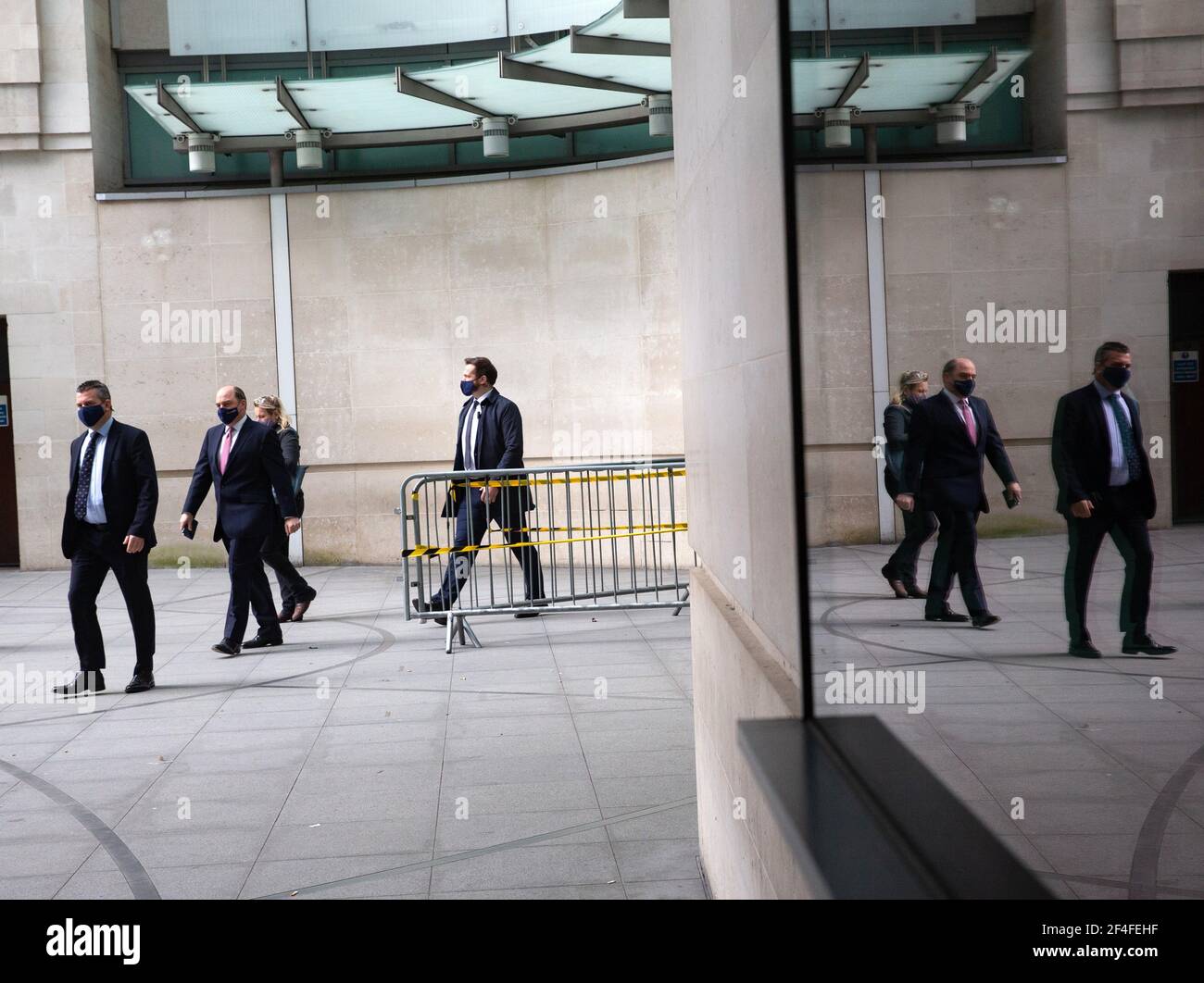 London, UK. 21st Mar, 2021. Ben Wallace, Defence Secretary, leaves the BBC Studios after appearing on 'The Andrew Marr Show'. Credit: Karl Black/Alamy Live News Stock Photo