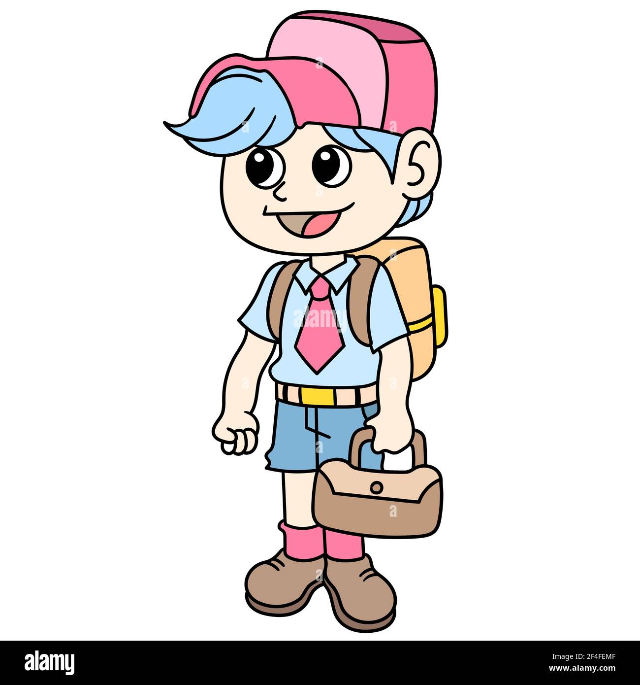 Boy Is Getting Ready To Go To School Stock Vector Image Art Alamy Boy Is Getting Ready To Go To School Stock Vector Image Art Alamy