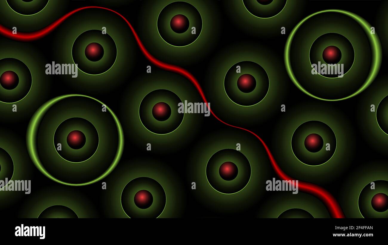 Dark background with circles and rounds vector illustration. Stock Vector