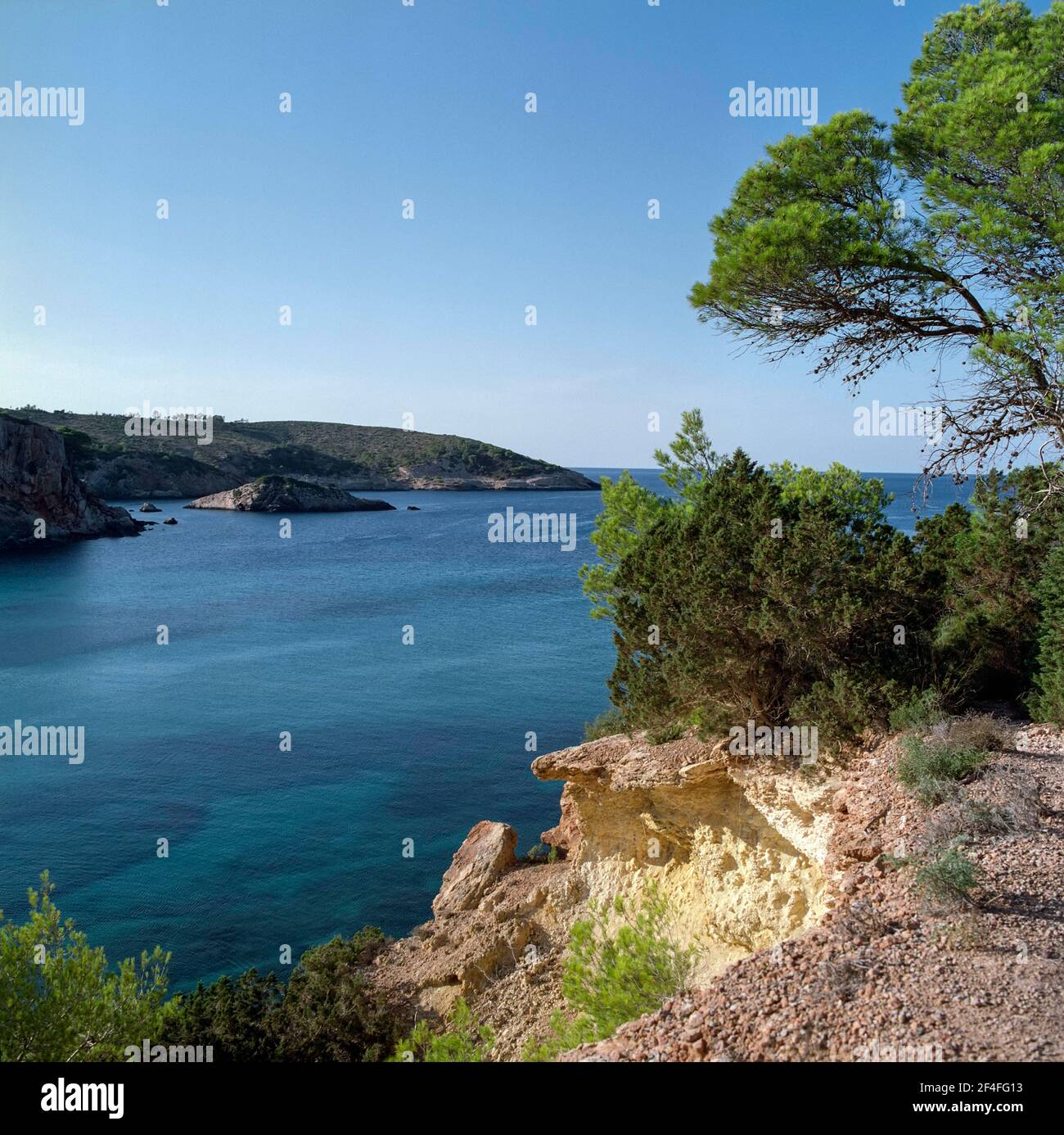 Cala de Xarraca, Cala Charraca, Portinatx, Ibiza, Pine Islands, Balearic Islands, Spain Stock Photo