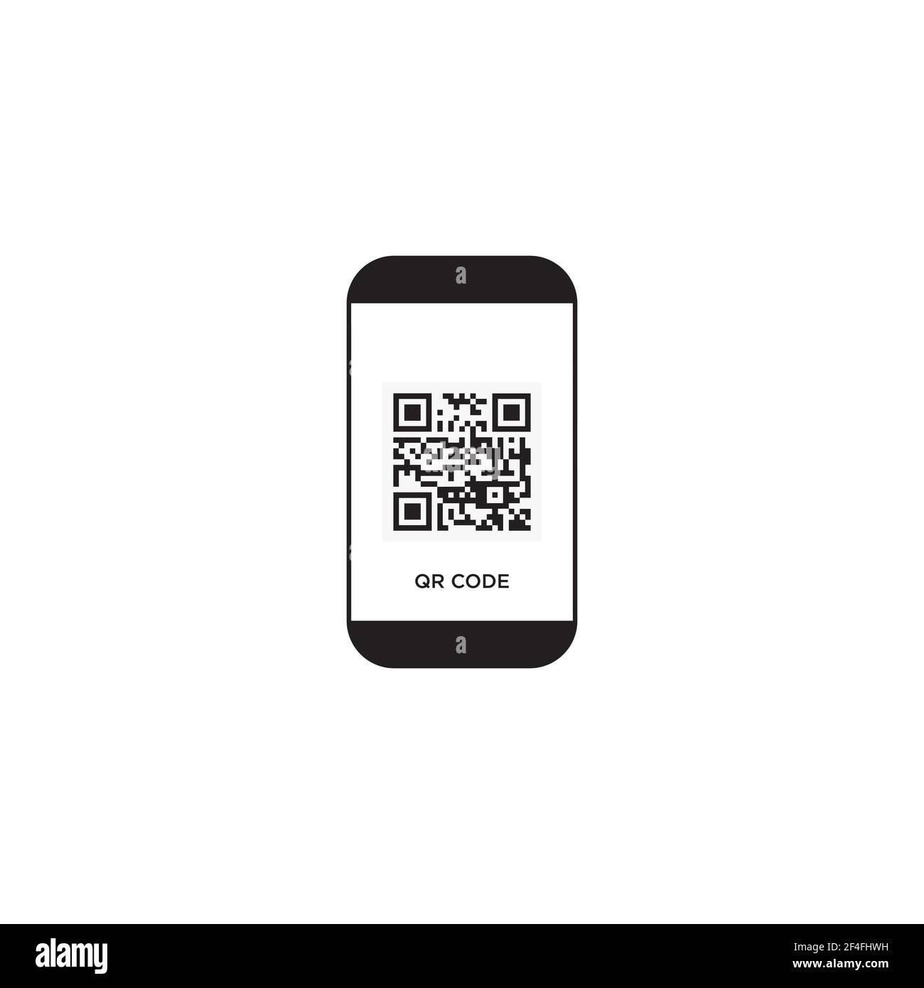 modern scanning QR Code on mobile vector illustration. Stock Vector
