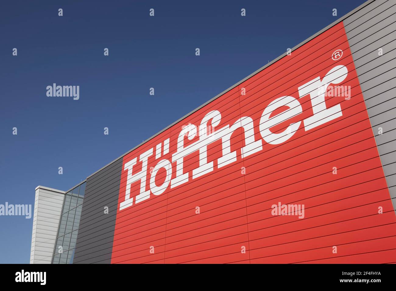 Logo, Hoeffner furniture store, Neuss branch, North Rhine-Westphalia, Germany Stock Photo