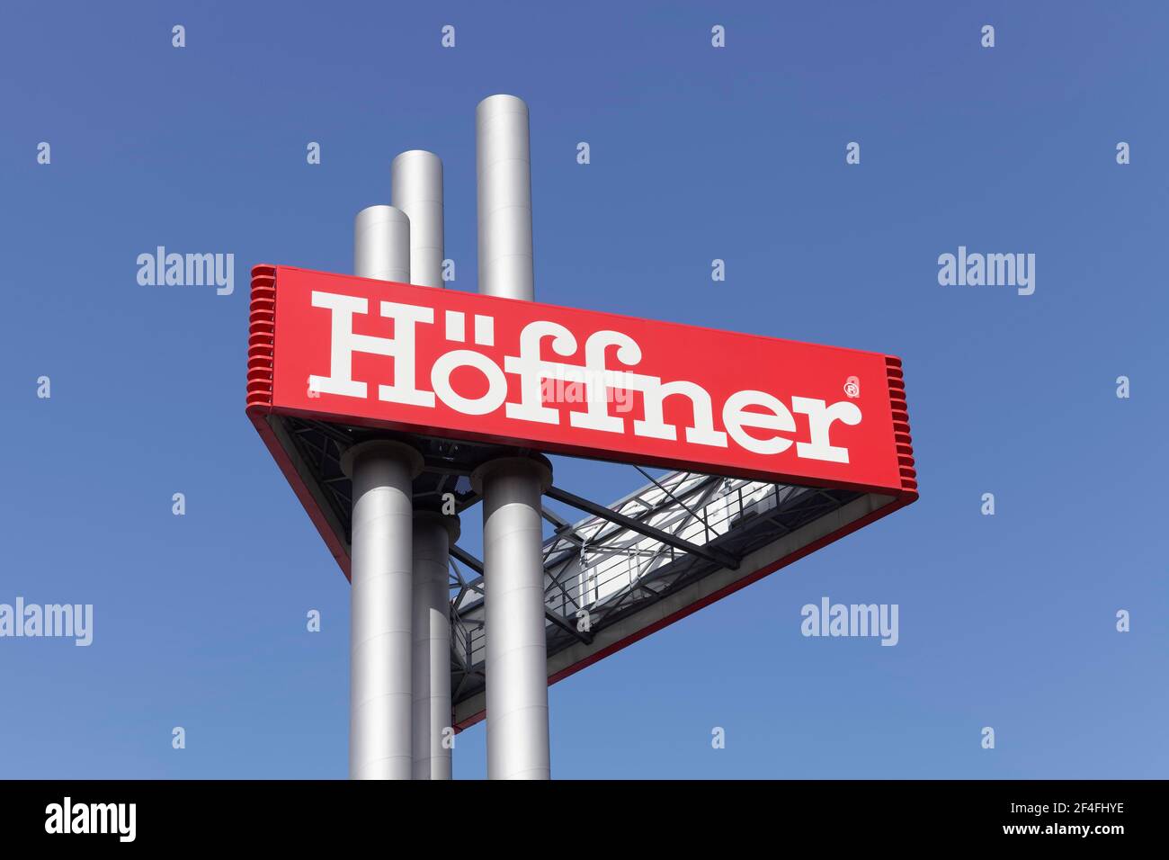 Logo Hoeffner furniture market, Neuss branch, North Rhine-Westphalia, Germany Stock Photo