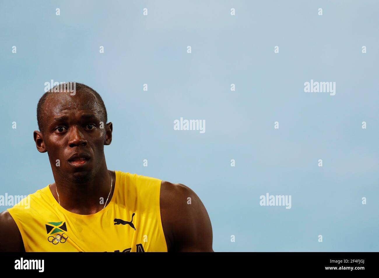 Usain Bolt of Jamaica wins gold medal 200m sprint race, track and field