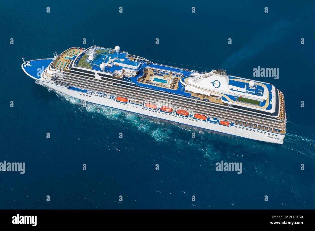 Aerial View Cruise Ship Ms Riviera Of The Oceania Class Cap Martin Department Alpes Maritimes Region Provence Alpes Cote D Azur France Stock Photo Alamy