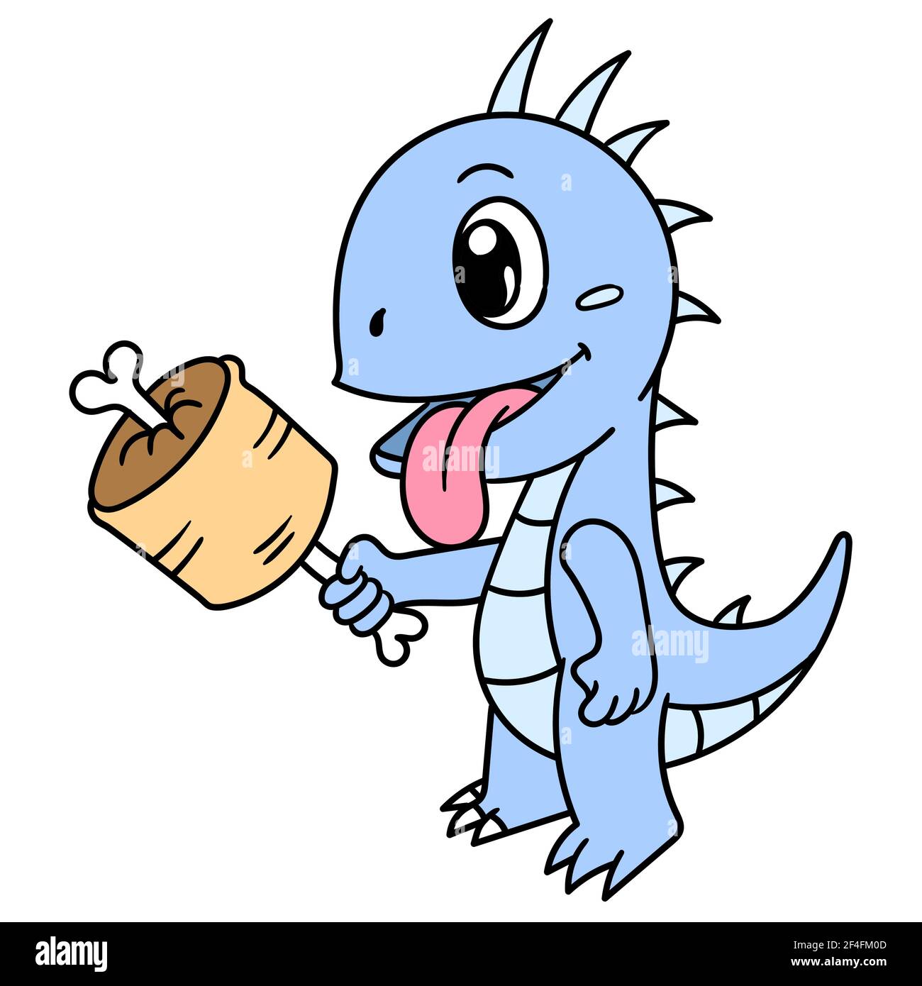 cute dinosaur kids eat meat Stock Vector Image & Art - Alamy