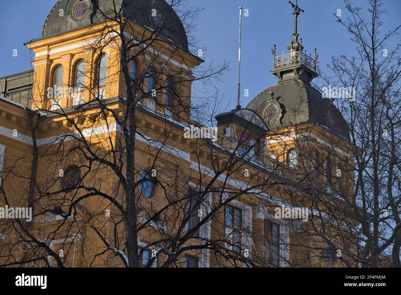Oulu City Hall in winter, Finland Stock Photo