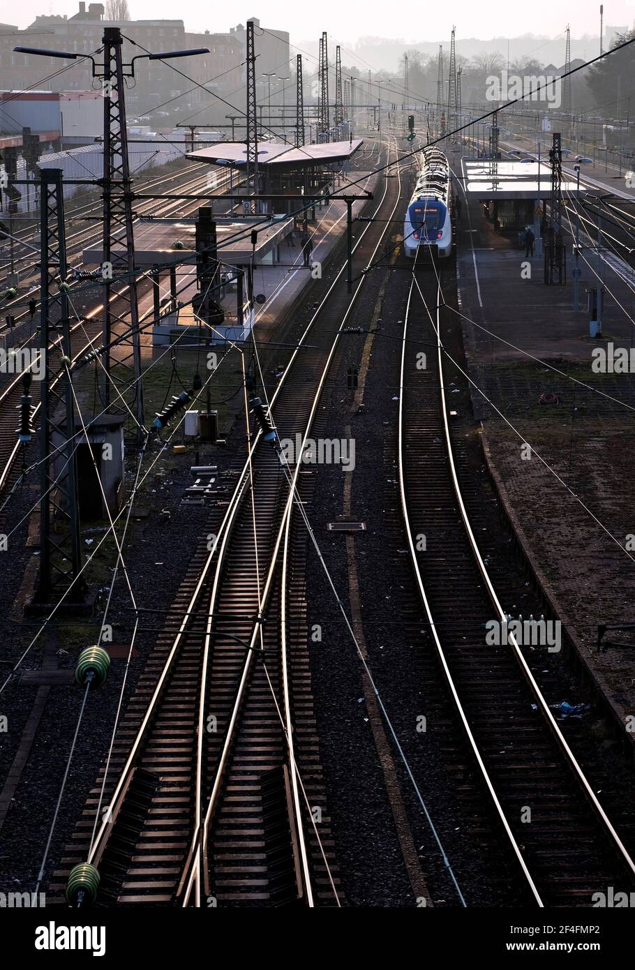 Local train at Oberbarmen station, Wuppertal, Bergisches Land, North Rhine-Westphalia, Germany Stock Photo