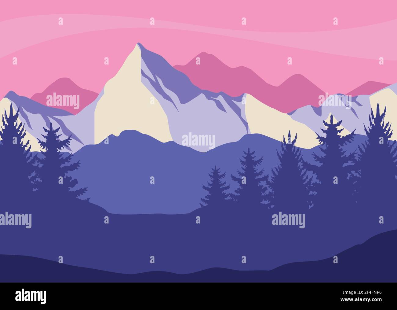 peaks and forest Stock Vector Image & Art - Alamy