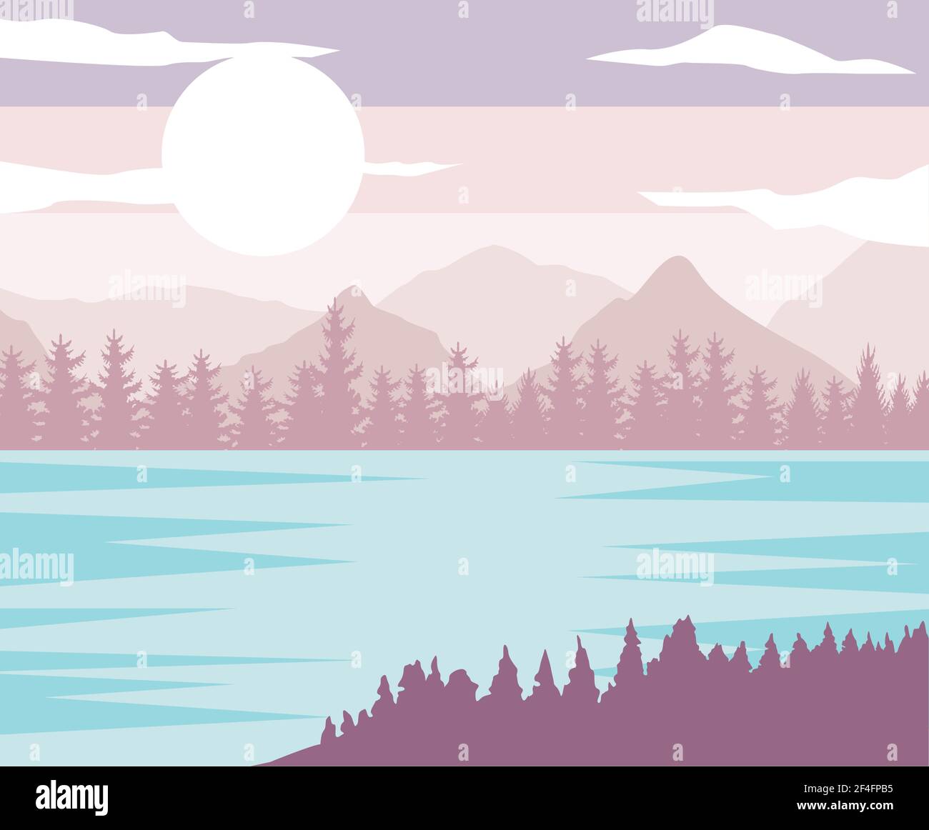 lake and forest Stock Vector Image & Art - Alamy