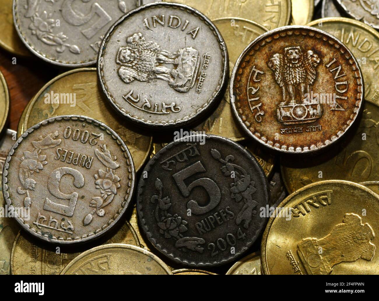 Indian coins images. Coins in India are presently being issued in