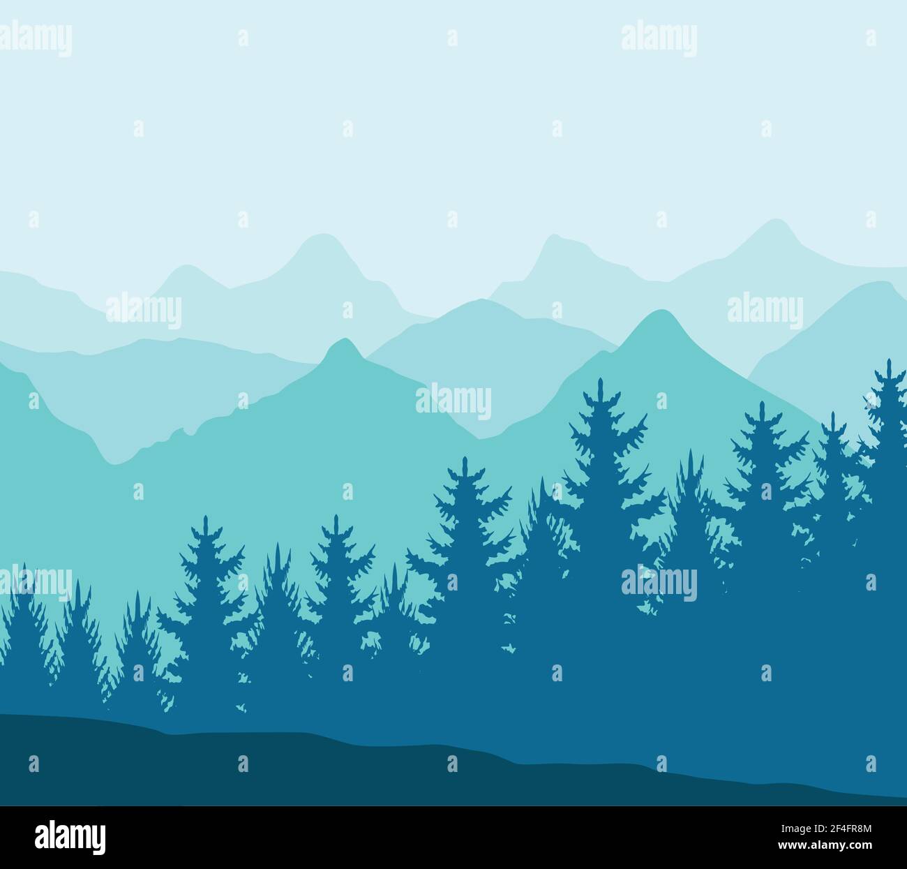 Pines and mountains Stock Vector Images - Alamy