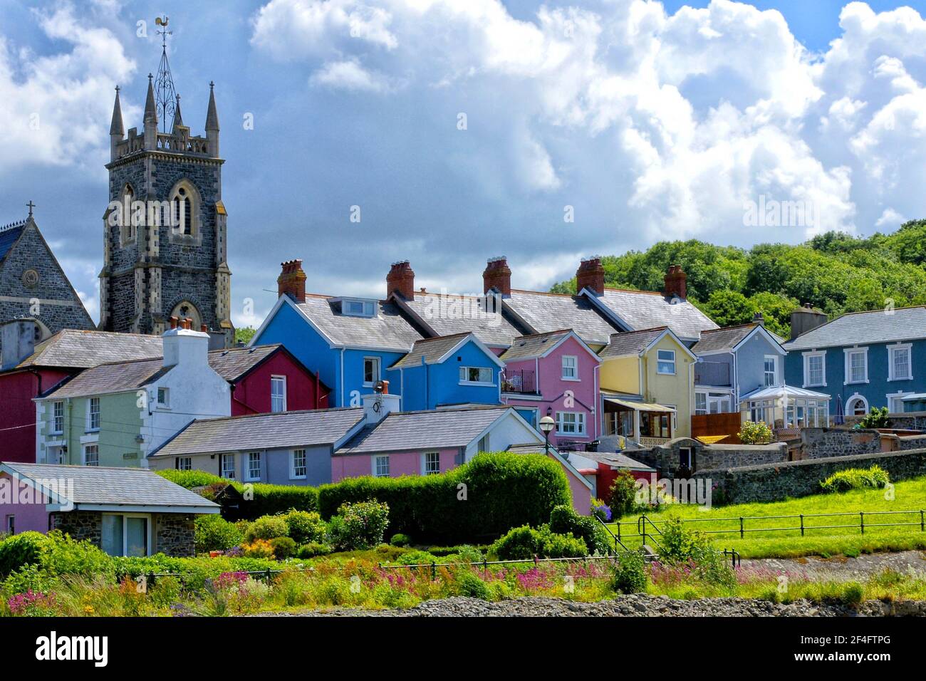 Colorful houses in the Welsh seaside village of Aberaeron Ceredigion in