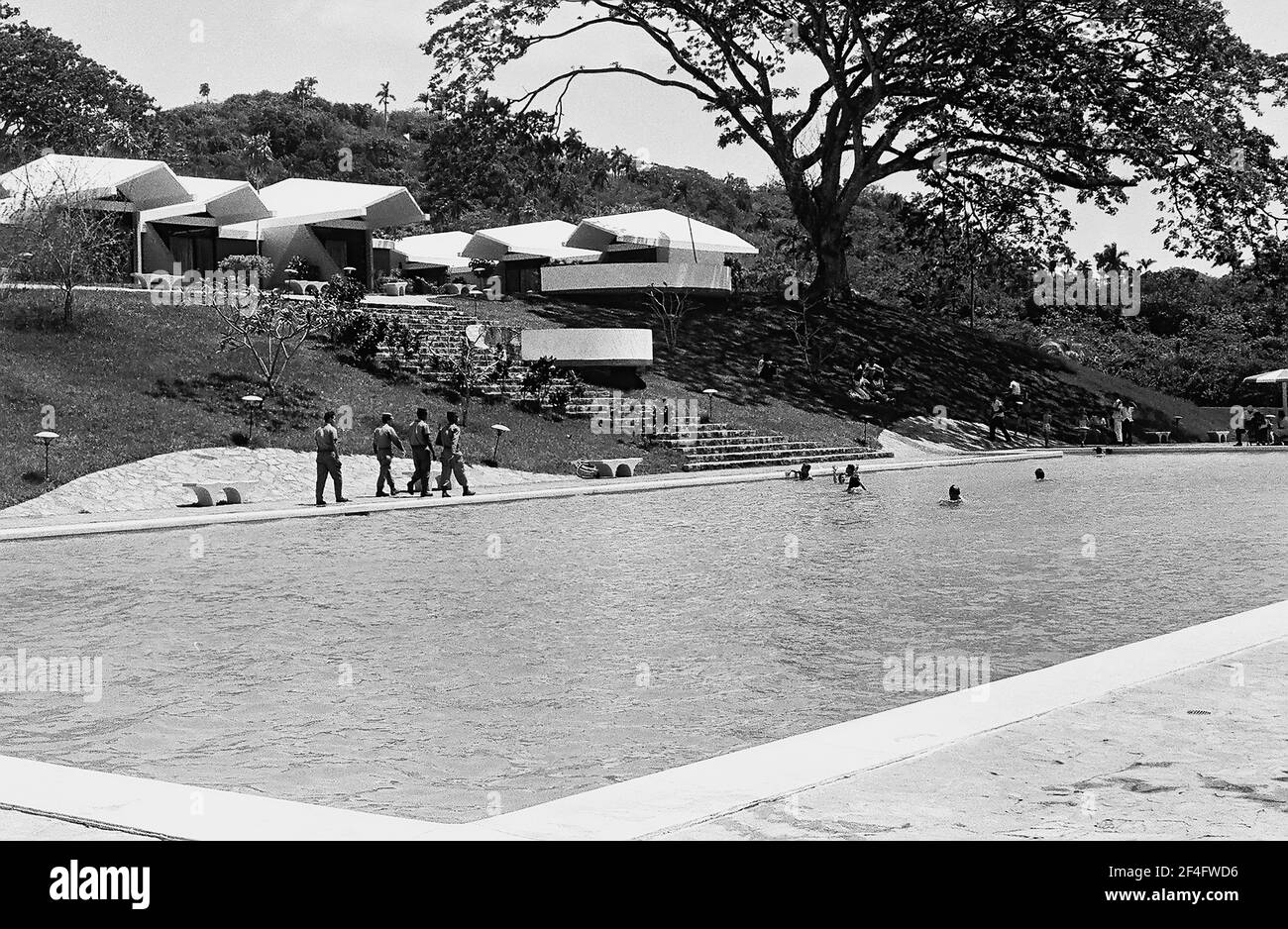 Pool at resort, Pinar del Rio, Cuba, 1964. From the Deena Stryker photographs collection. () Stock Photo