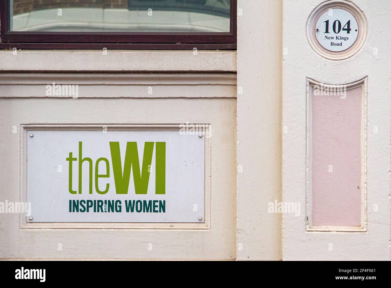 A Women's Institute sign on the New King's Road in London Stock Photo