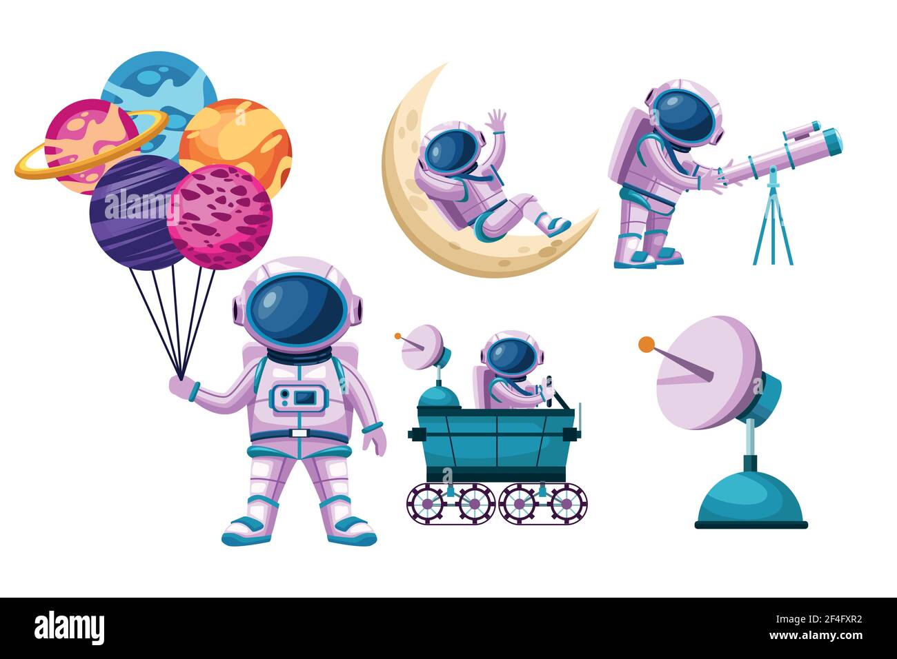 astronauts space icons Stock Vector Image & Art - Alamy