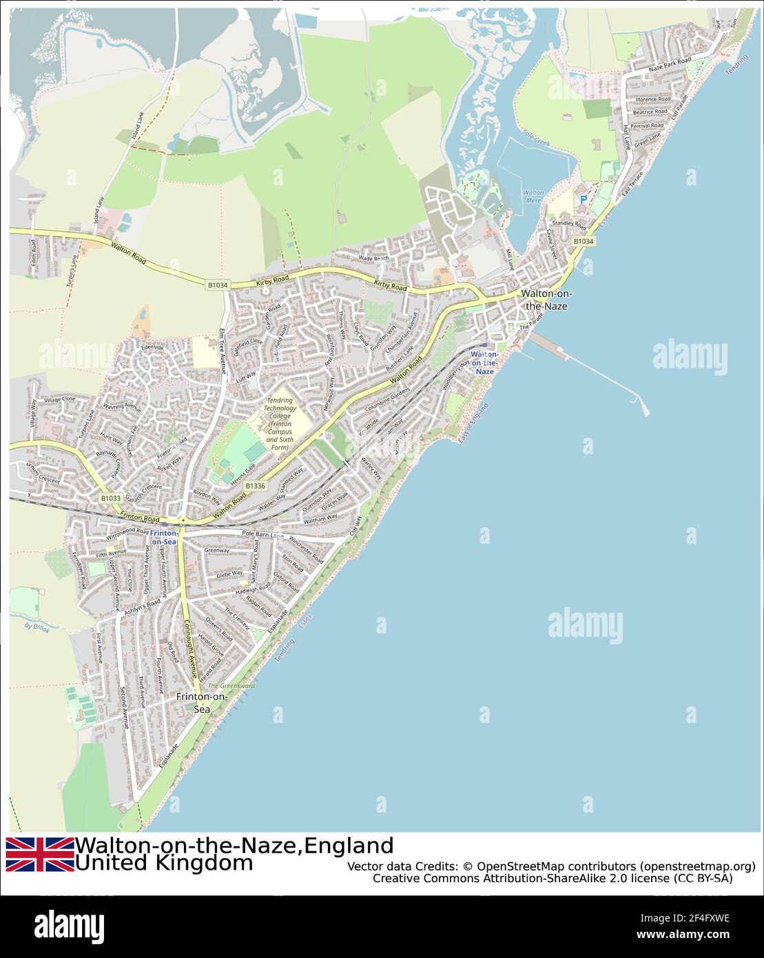 Walton On The Naze Map Walton On The Naze,England,United Kingdom,City,City Map Stock Vector Image  & Art - Alamy