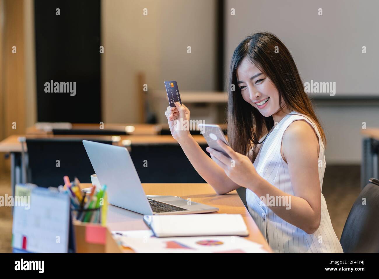 Asian businesswoman in casual suit 