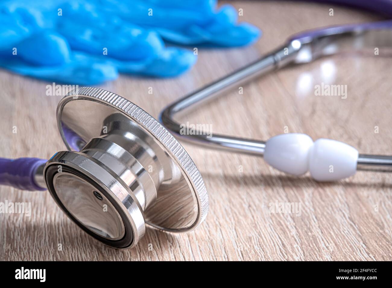 Medical stethoscope, tablet with a form for describing the diagnosis, excellent design for any purpose Stock Photo