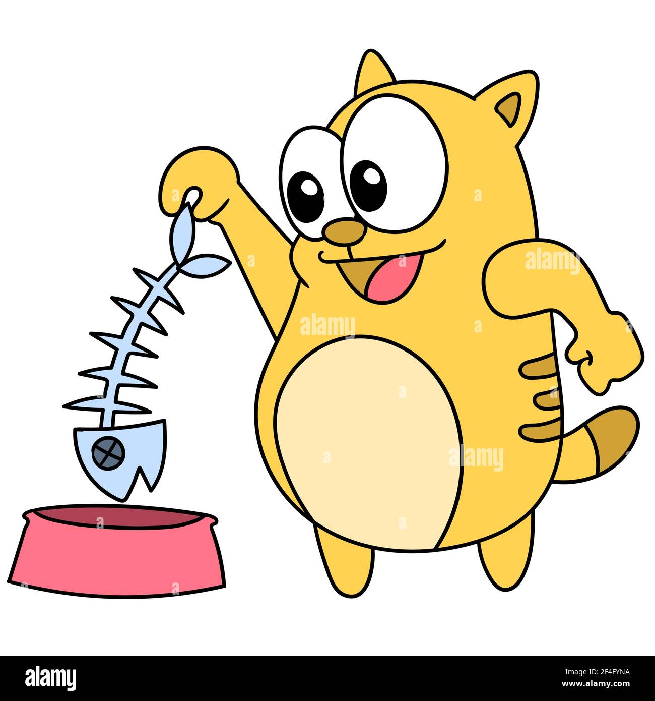 cat eat fish cartoon Stock Vector Image & Art Alamy