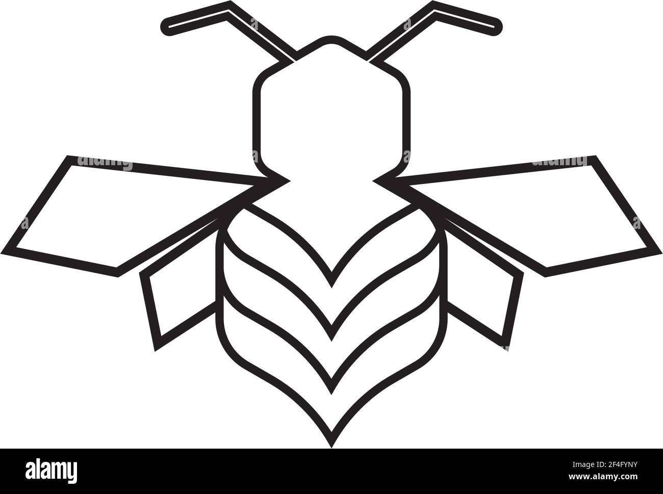 Bee logo vector icon illustration design Stock Vector