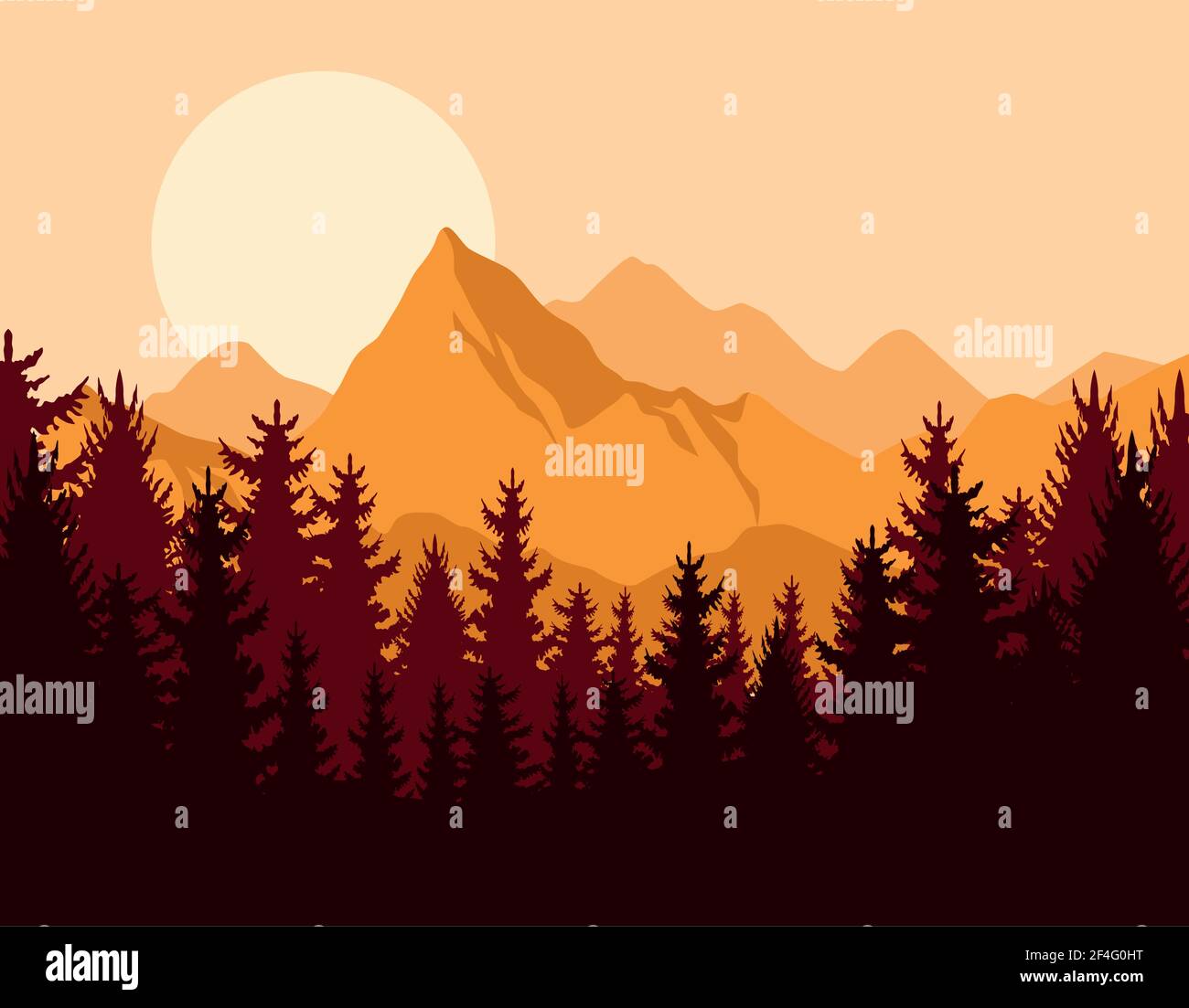 peaks and pines Stock Vector Image & Art - Alamy