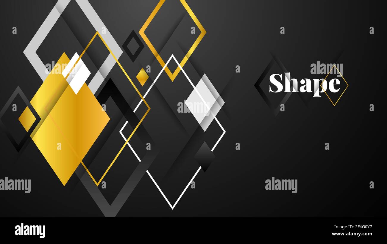 Abstract geometric black and gold background vector illustration Stock ...