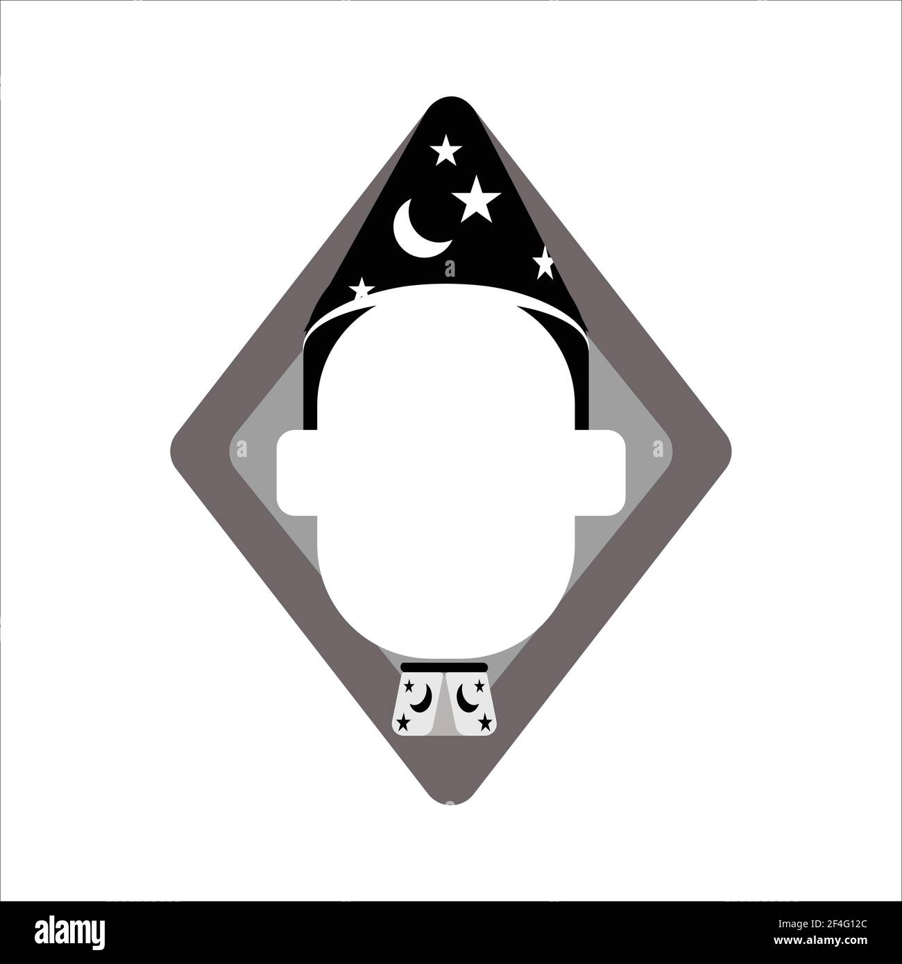 Diamon shape boy in a magic outfit Stock Vector