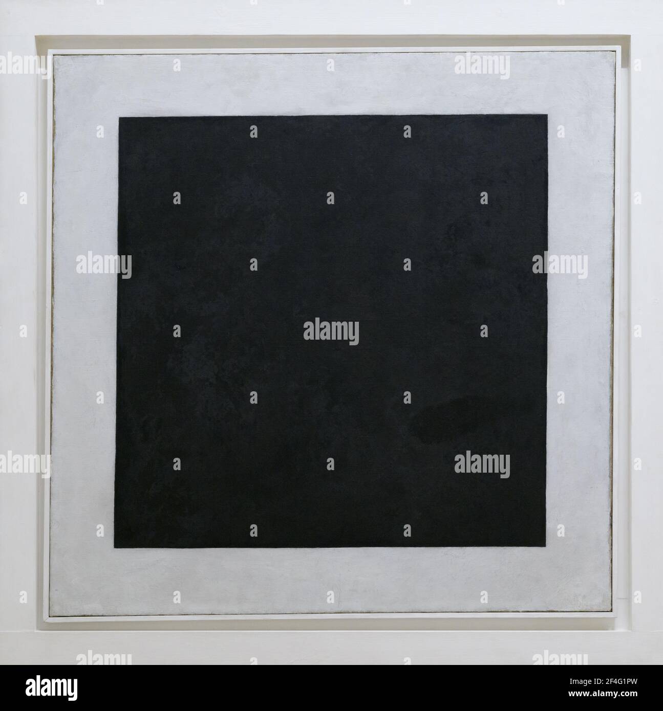 Black square by Kazimir Malevich with frame. Stock Photo