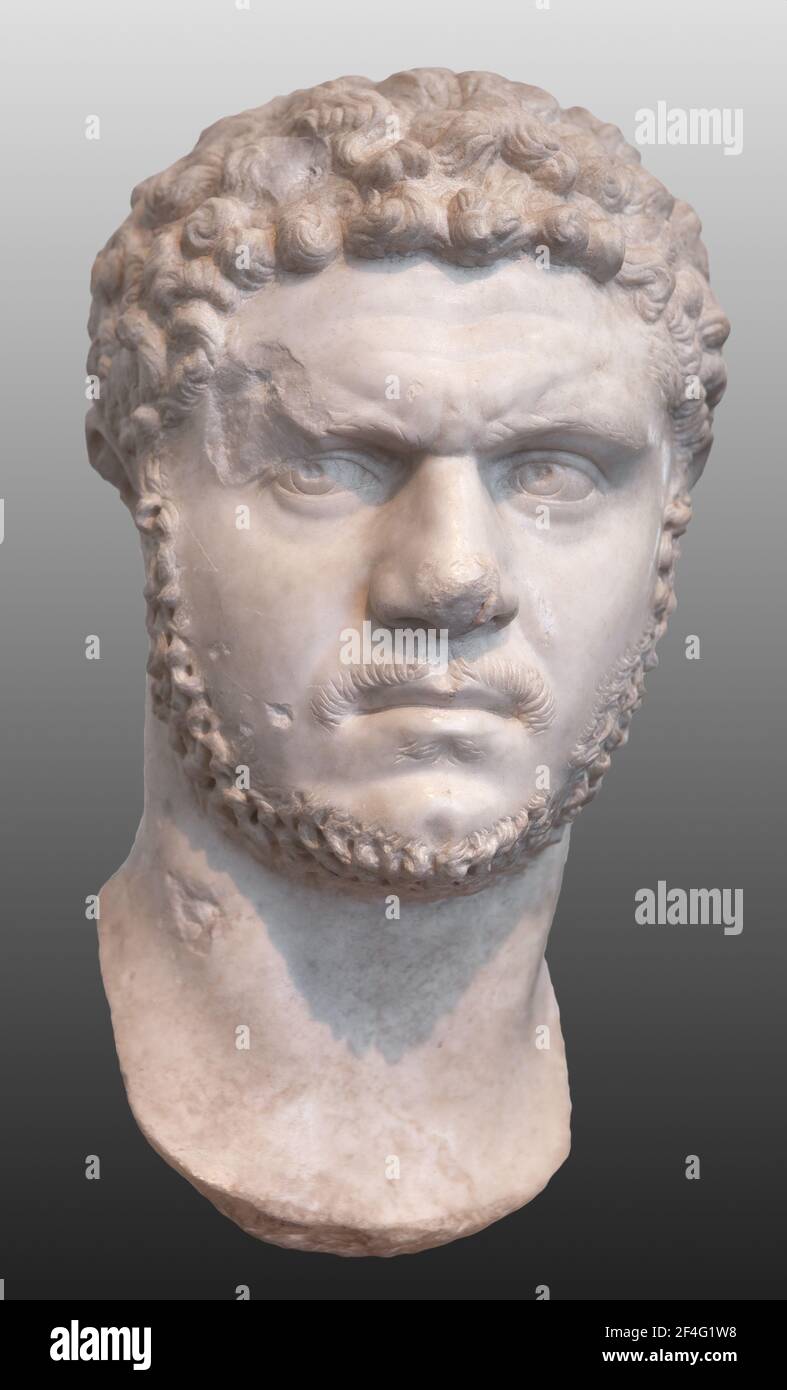 Head of Caracalla. (Marcus Aurelius Severus Antoninus Augustus) known as Antoninus. Stock Photo