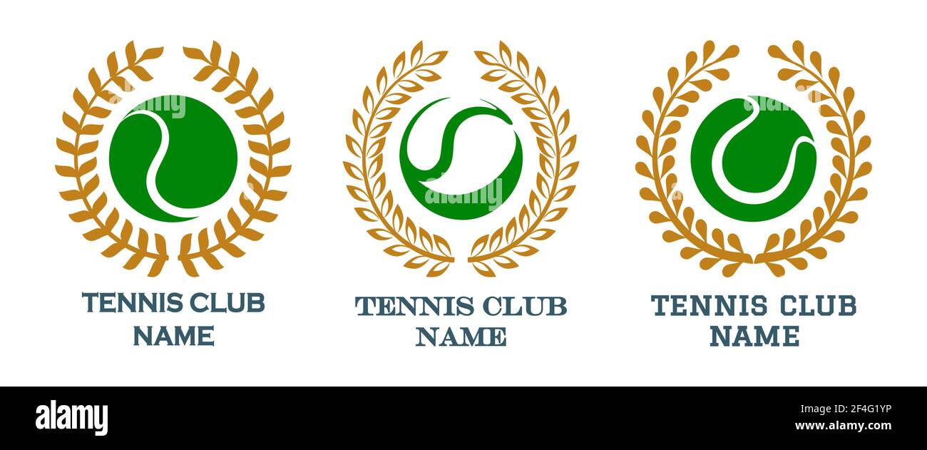 Set of Colorful tennis emblem isolated on white. Vector illustration Stock Vector