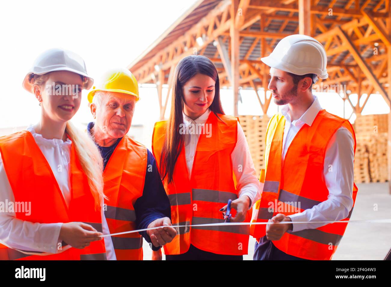 Official oppening of recently built plant or factory Stock Photo