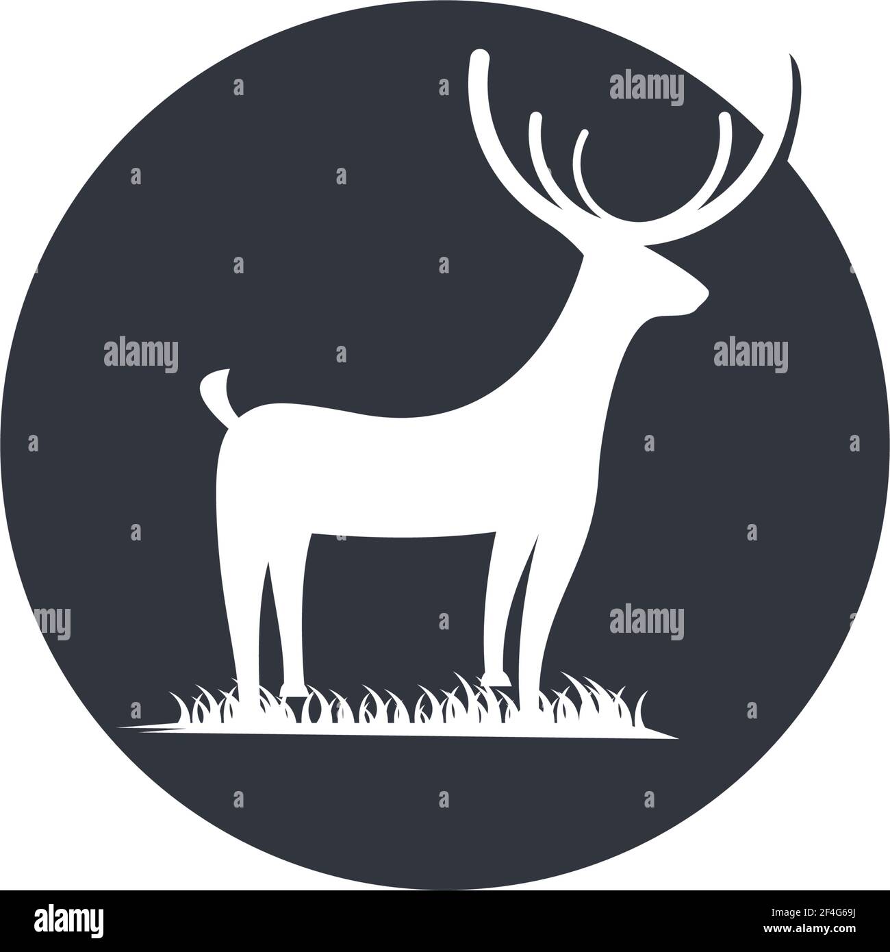 Deer logo template illustraation design Stock Vector