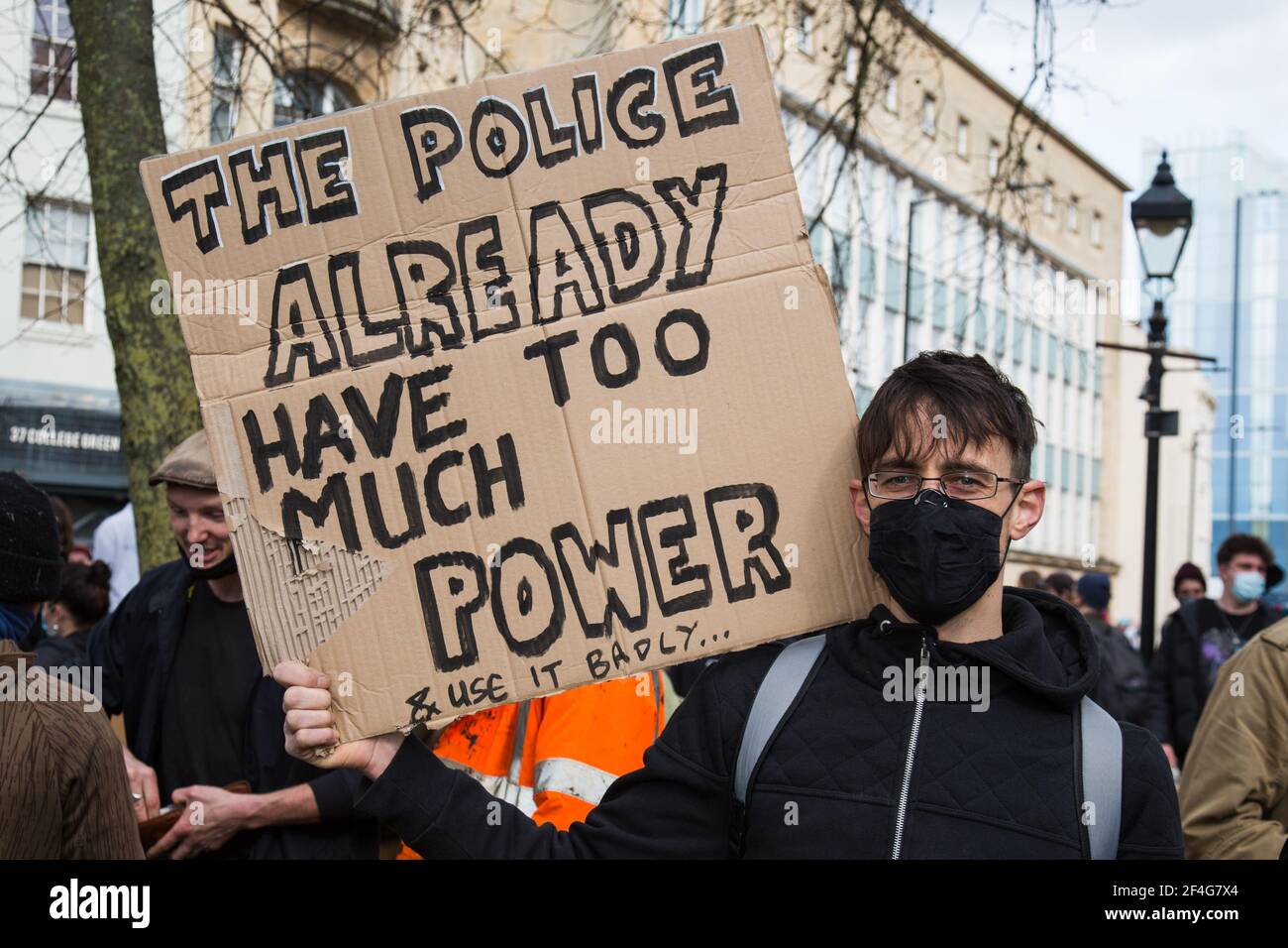 Bristol, UK. 21st Mar, 2021. Hundreds of protesters gather on Bristol’s College Green to protest against government plans to introduce legislation that will restrict some demonstrations. Bristol, UK. Mar 21st 2021. Credit: Redorbital Photography/Alamy Live News Stock Photo