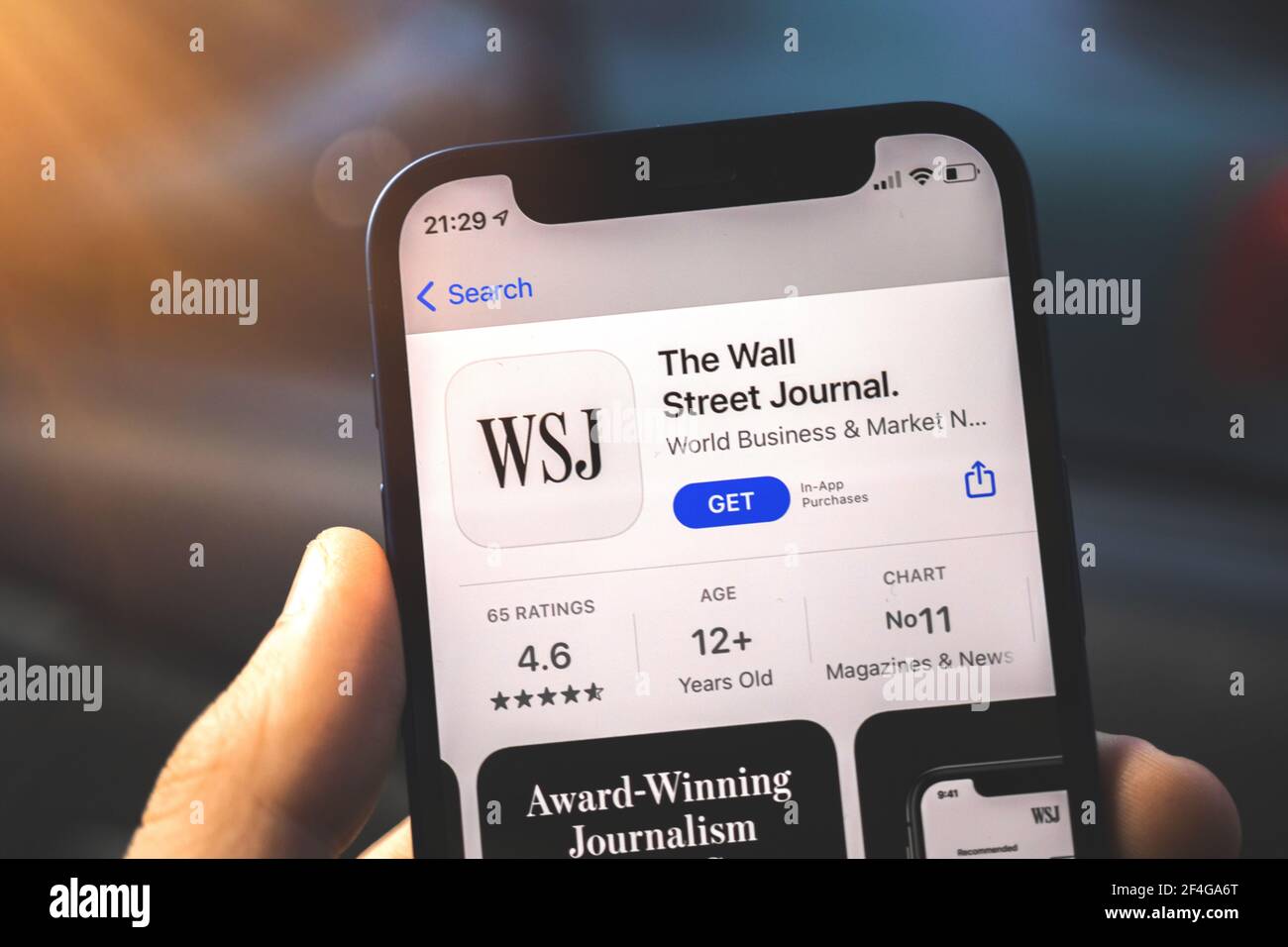 Kharkov, Ukraine - March 17, 2021: The Wall street mobile phone application Stock Photo