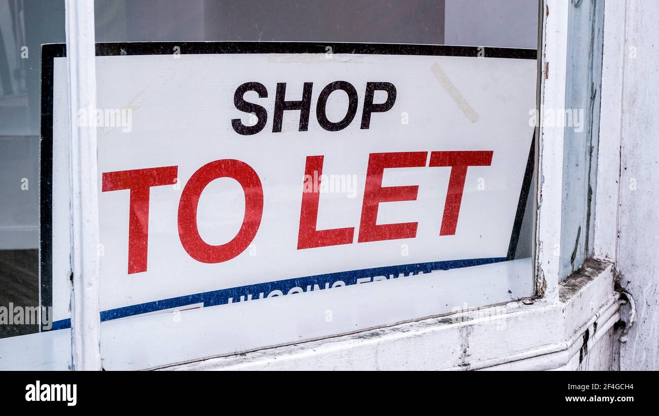 Epsom London UK, March21 2021, Empty Shop To let Sign As Another