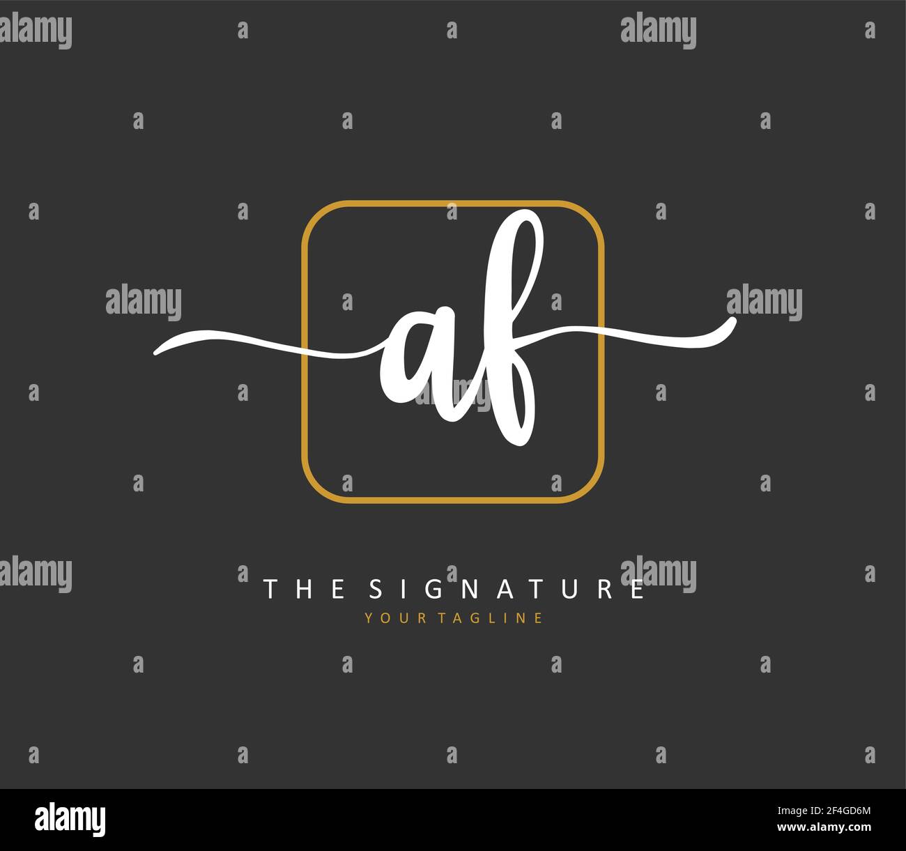 AF Initial letter handwriting and signature logo. A concept handwriting ...
