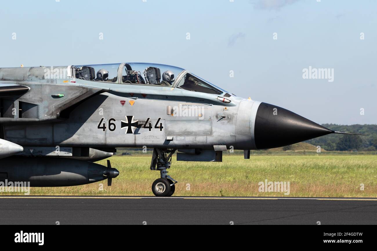 Panavia Tornado bomber jet from the German Air Force at Jagel Airbase. Germany - June 13, 2019 Stock Photo