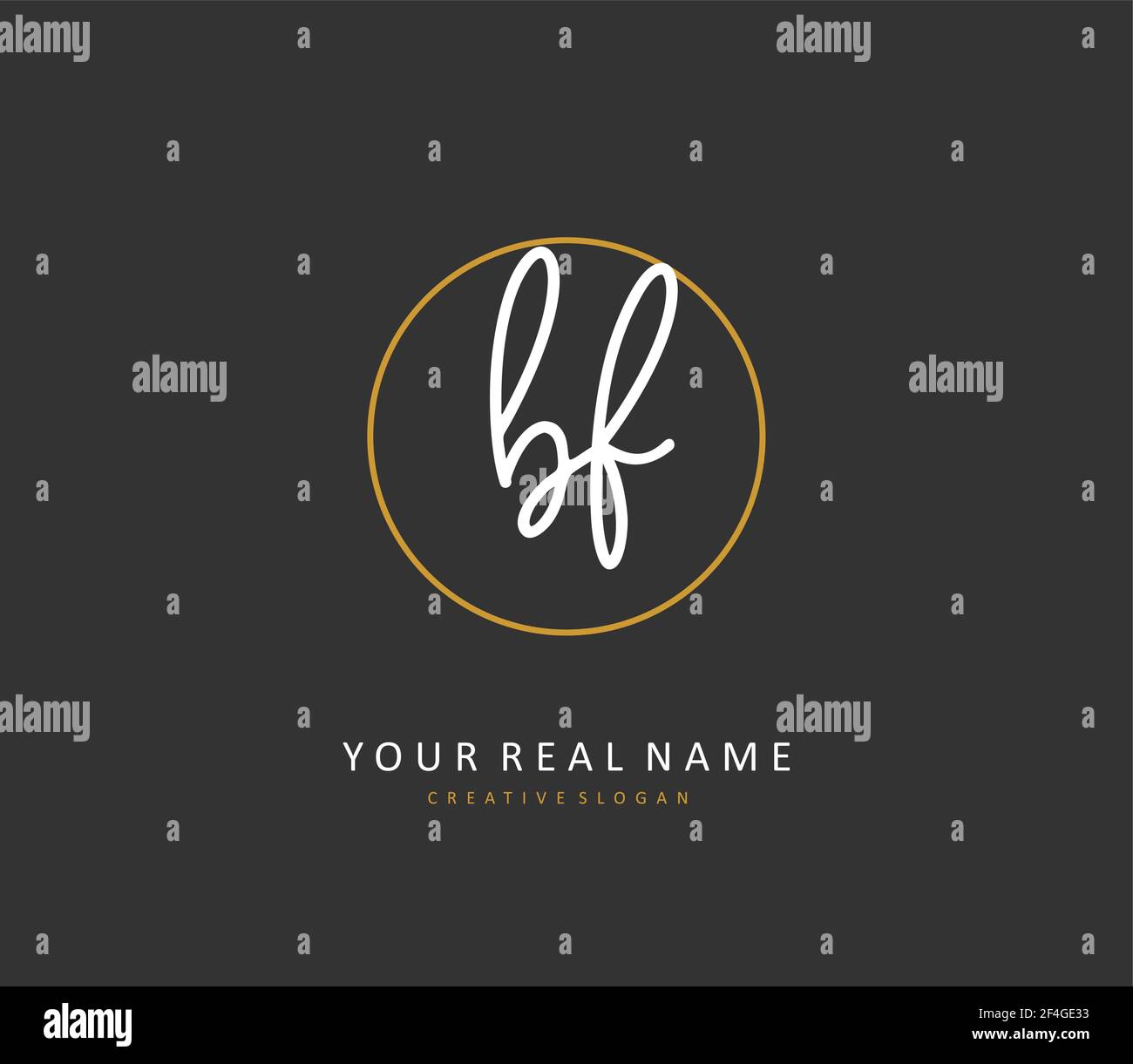 BF Initial letter handwriting and signature logo. A concept handwriting ...