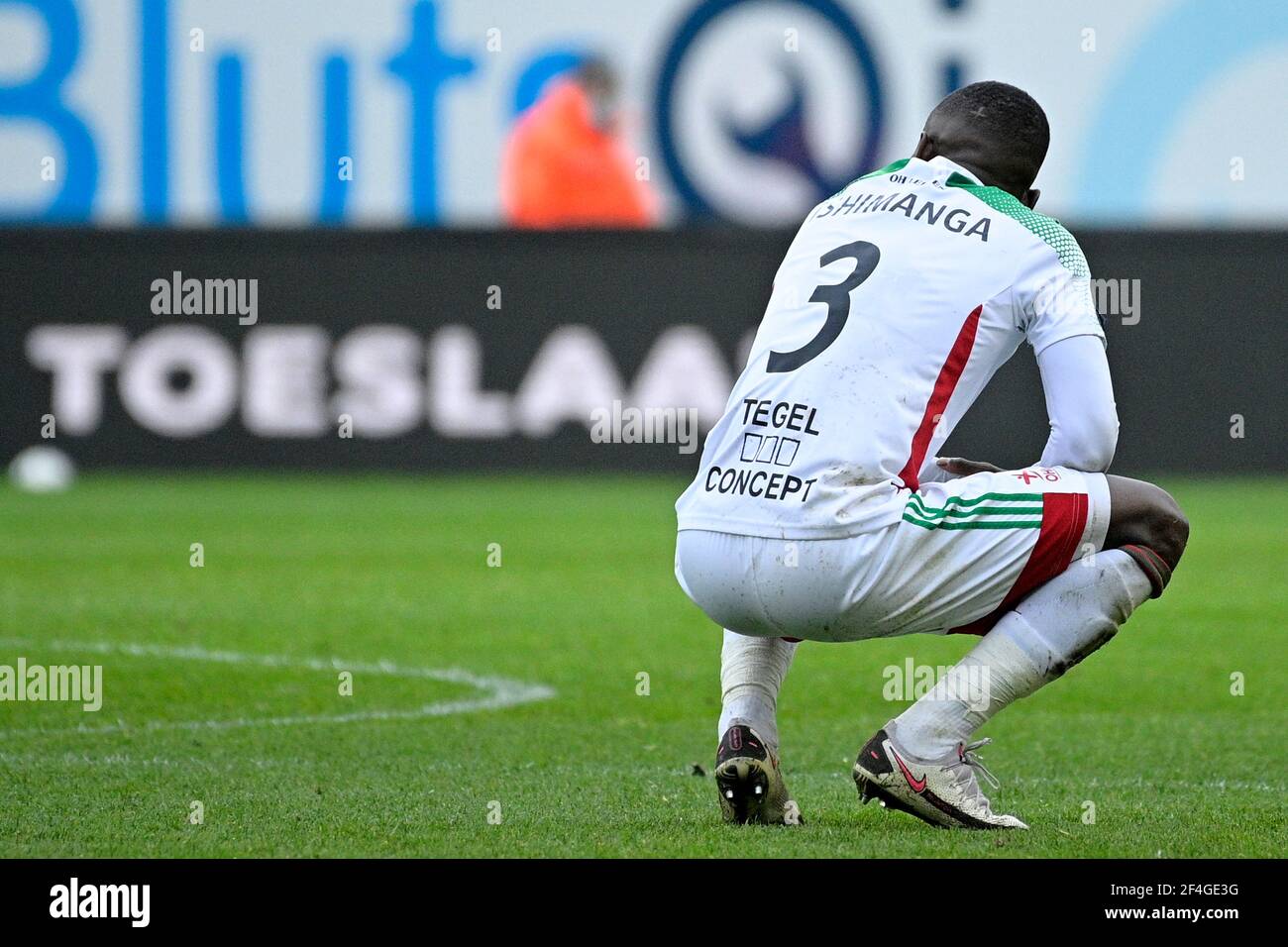 Ohl S Derrick Katuku Tshimanga Pictured After A Soccer Match Between Kv Mechelen And Oud Heverlee Leuven Sunday 21 March 21 In Mechelen On Day 31 Stock Photo Alamy